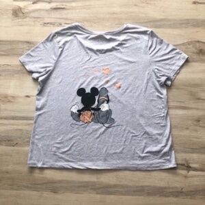 Disney Gray Mickey Mouse & Pluto Pajama Top